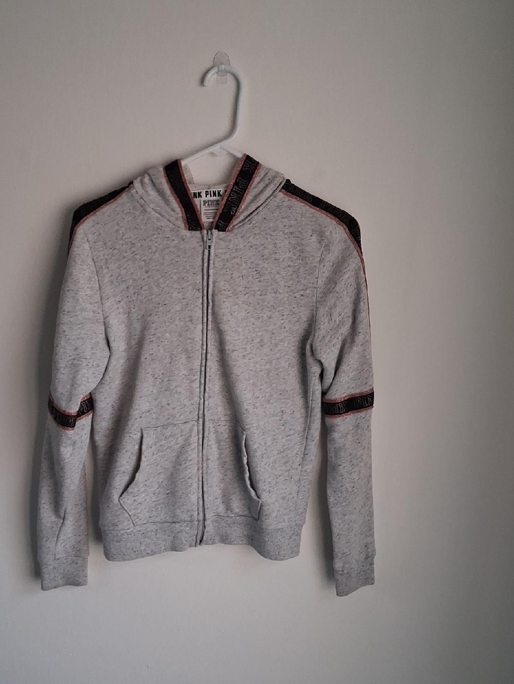 Victoria's Secret PINK Bling Hoodie Metallic Silver Gray XS - Picture 7 of 7